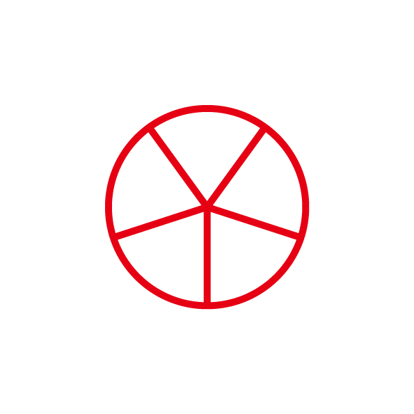 5分割された円